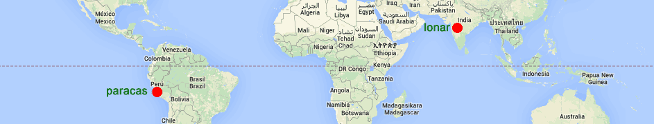 Situation géographique des souches lonar et paracas